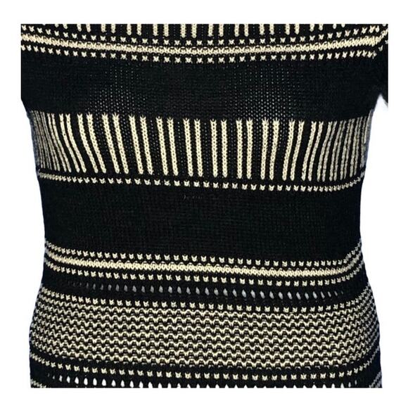 Roxy Dark Gray & White Open Knit Sweater Dress Scoop Neck XS - Picture 5 of 16